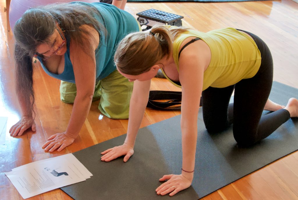 Students in the MamaSpace Yoga prenatal yoga teacher training