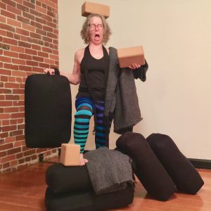 Carol Gray Sells Yoga Props at MamaSpace Yoga